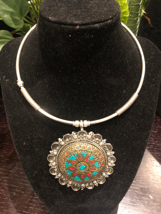 Silver replica neckpiece