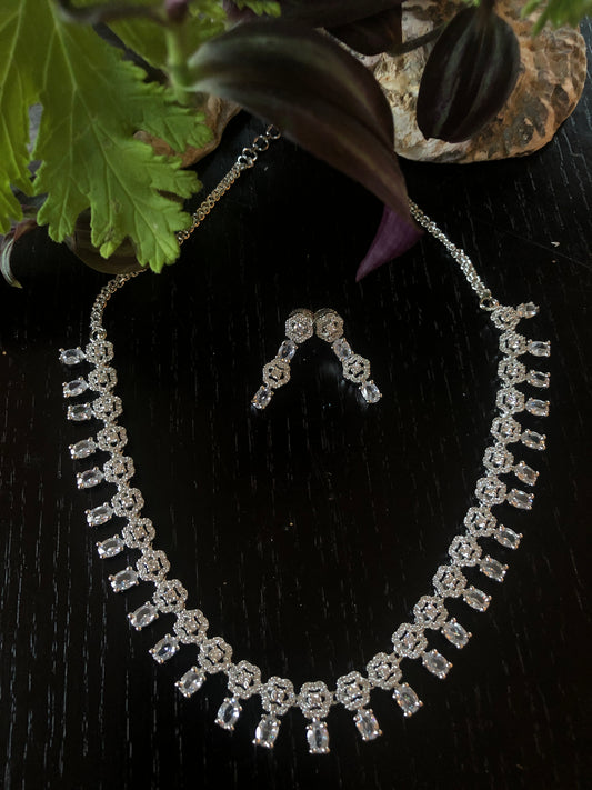 American Diamond neckpiece with earring